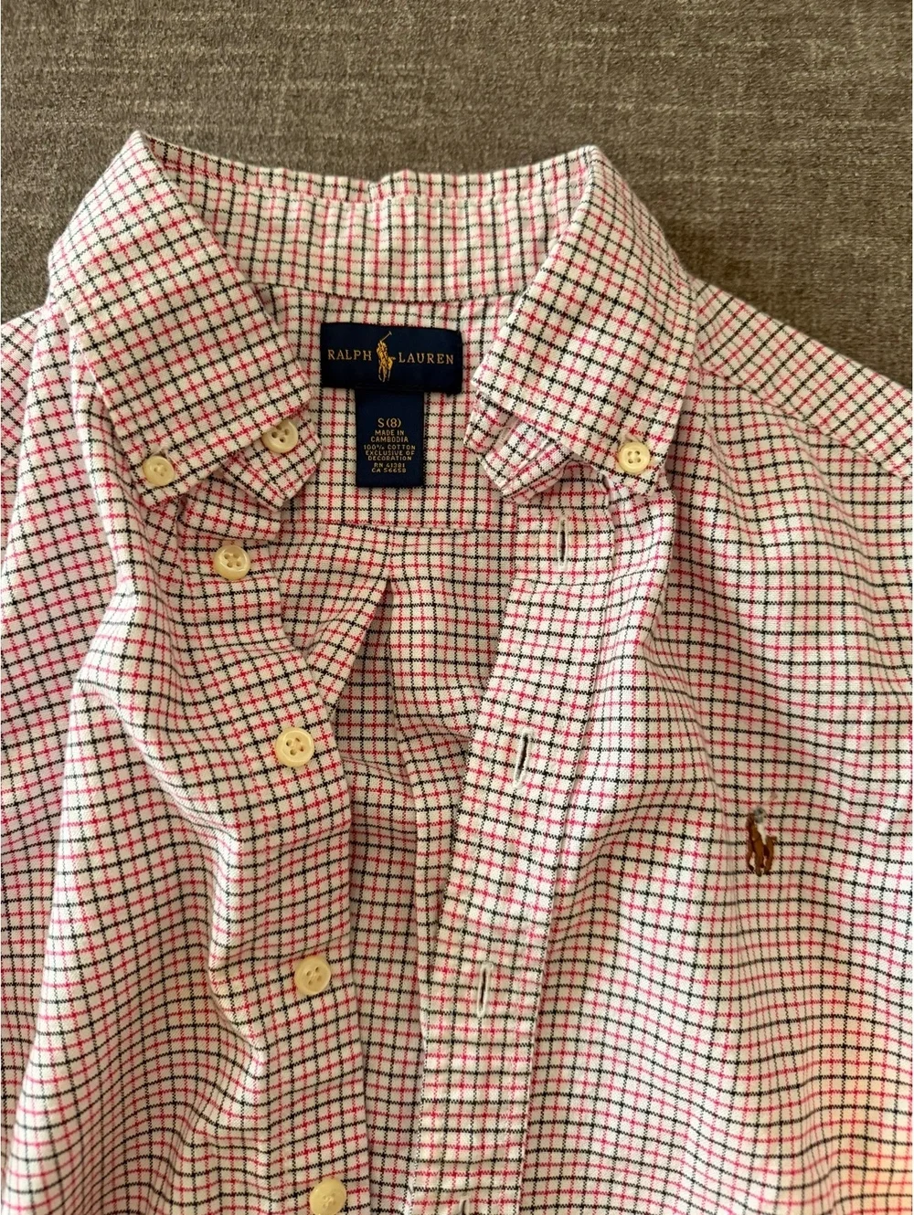 Ralph Lauren Men's Button-Down Shirt Size S White Multi Check